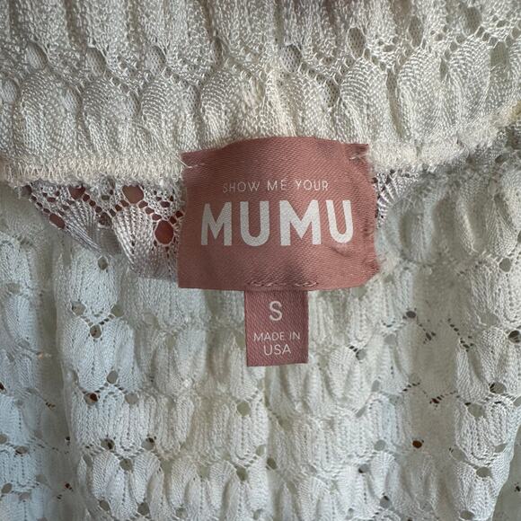 Show Me Your Mumu Hendrix Knit Lace Shorts White Pull-On Size Small NWOT - Picture 2 of 3